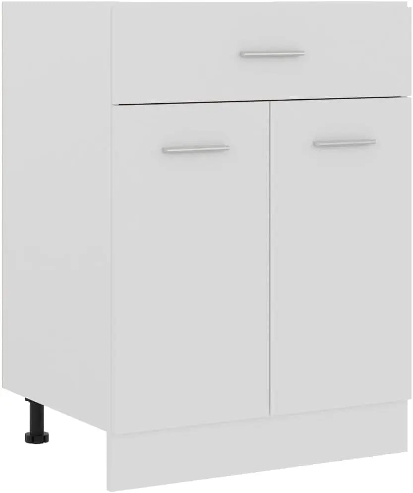 Armario vidaXL de Cocina Mobiliario Muebles Duradero Mesa de Trabajo Almacenamiento Cuencos Platos Ollas Alacena de Contrachapada Blanco