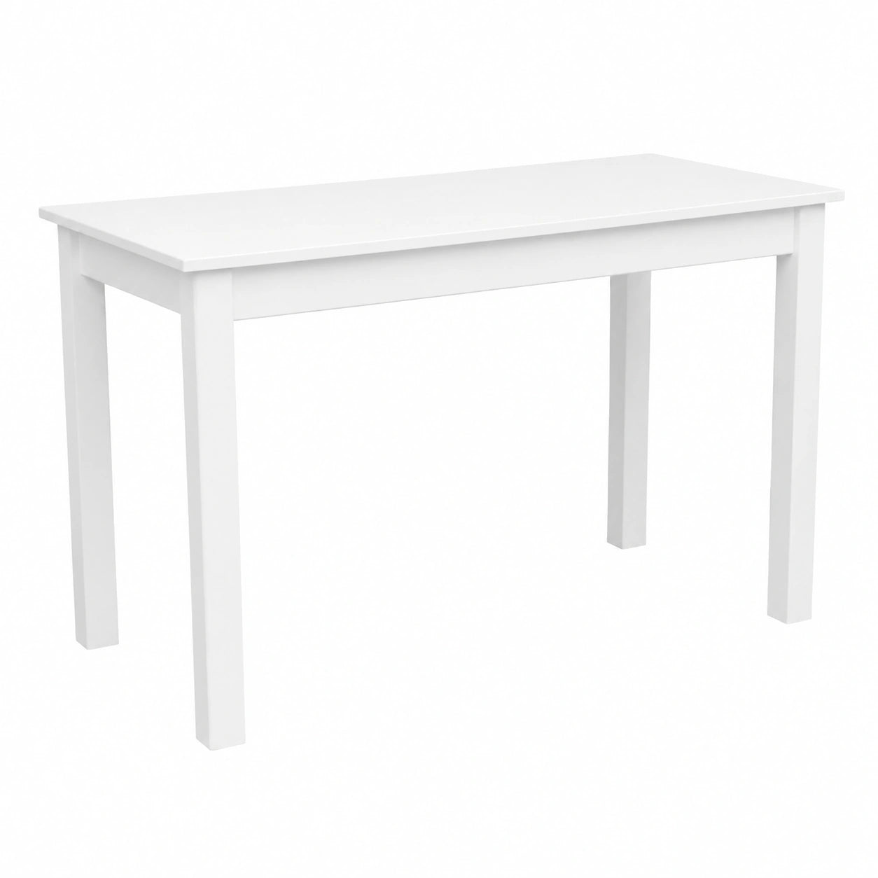 Set Tavolo da Pranzo Scandinavo in Pino per 2 Persone - 120x60 cm - Piano Bianco