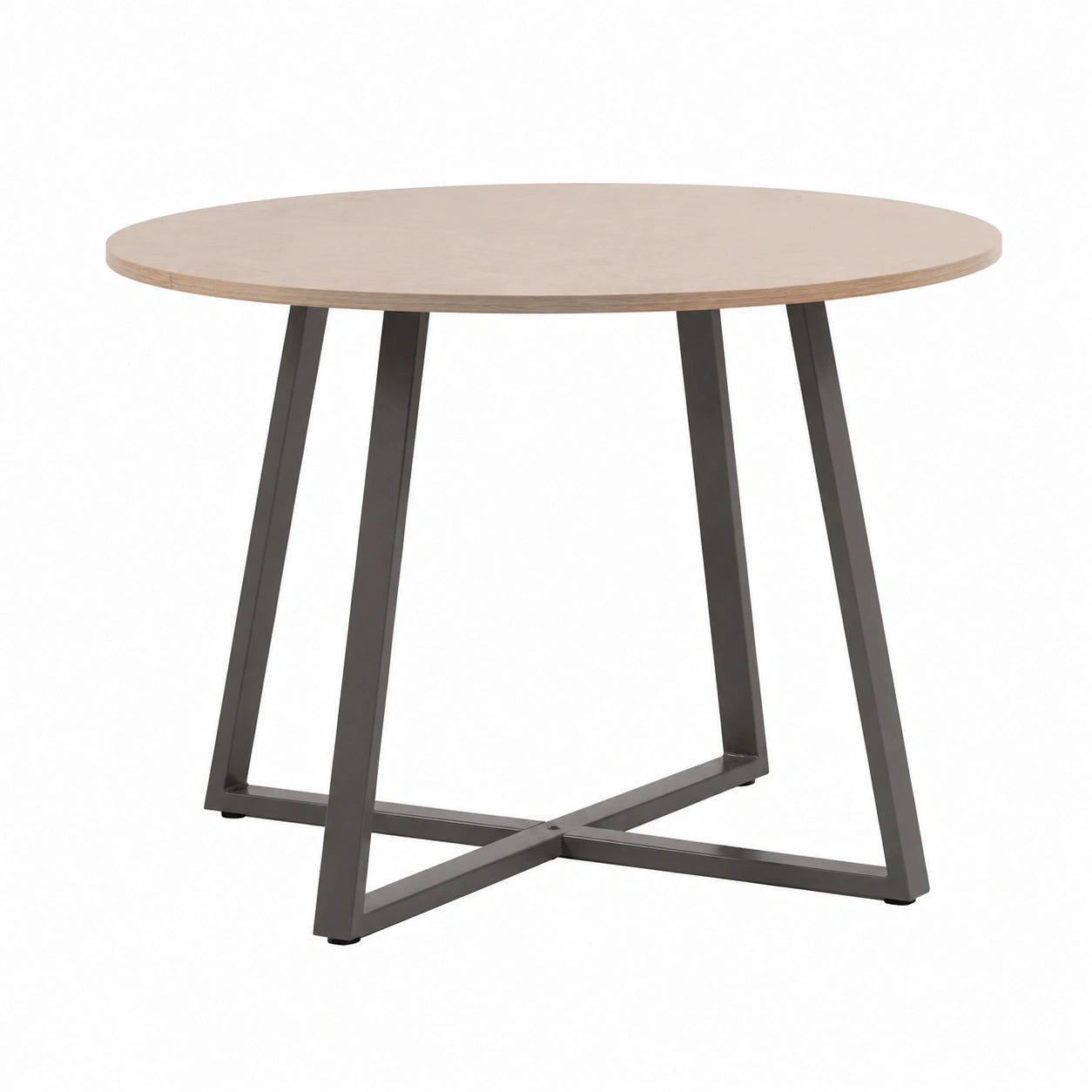 Tavolo da Pranzo Rotondo 110 cm con Gambe in Metallo e Piano in Laminato per 4 Persone - Modello Damiano