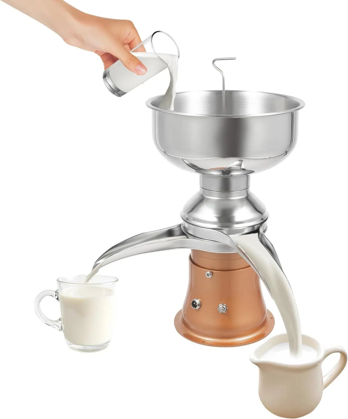 cunnyend Centrífuga de leche 30w 50l/H, separador de leche para crema y leche