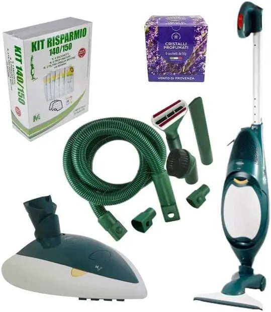 Aspiradora Generico Folletto VK 140 Escoba eléctrica + Pulilux 515 + Kit Tubo + Kit Ahorro, gris
