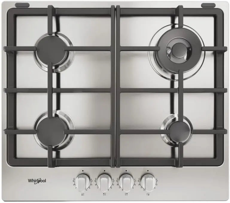 Whirlpool TGML 661 IX R Acero inoxidable Integrado 58 cm Encimera de gas 4 zona(s), plata