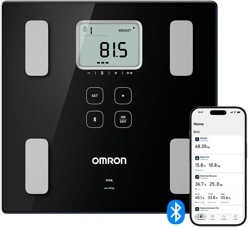Báscula OMRON VIVA Báscula de composición corporal con Bluetooth, negro