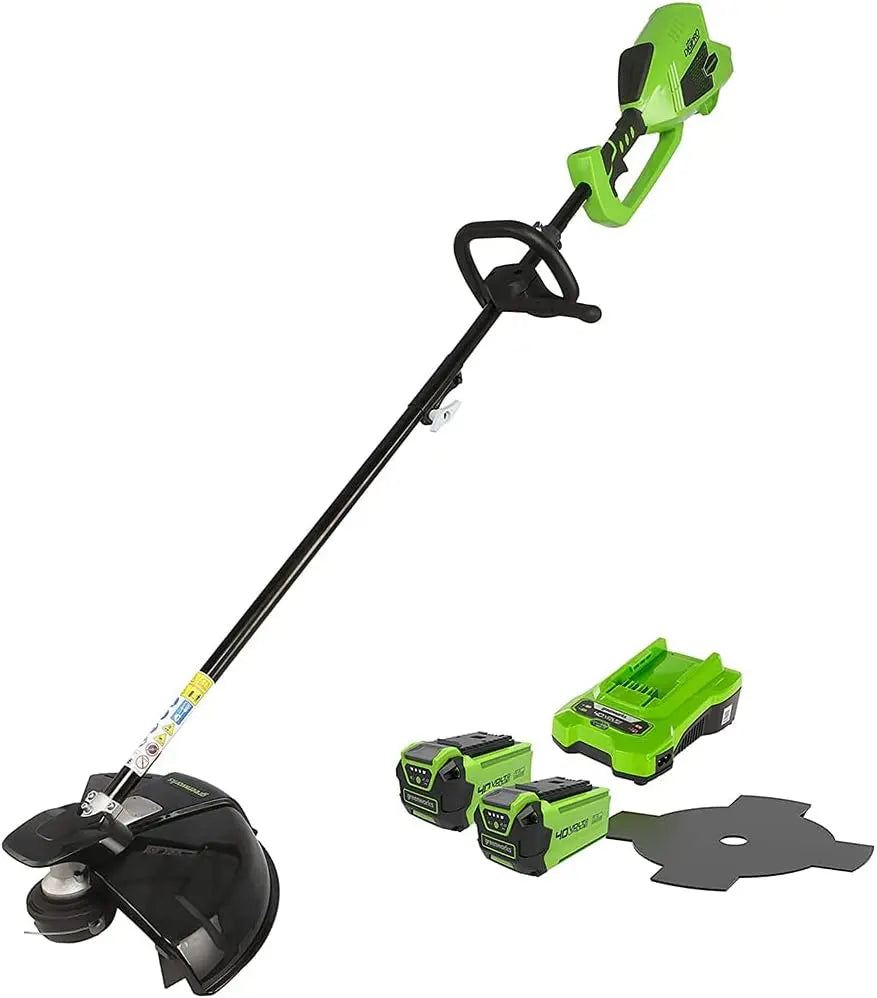 Desbrozadora Greenworks 40V Desbrozadora a Batería, Motor sin Escobillas, Arnés, Altura Regulable, Ancho Corte 40 cm, negro