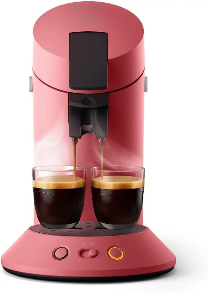 Cafetera Philips Senseo Original Plus Cafetera Monodosis, 1 o 2 Tazas, Rojo Suave