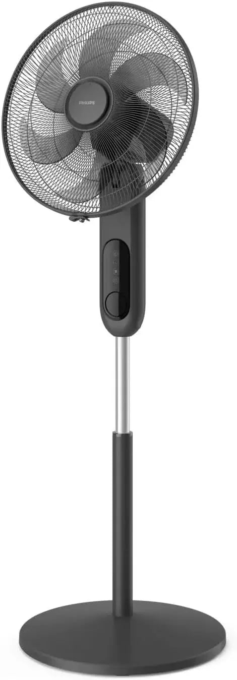 Ventilador Philips Long -Range Tower Fan con Aroma Diffuser, 30m Airflow Reach, Ultra Quiet 38dB, 3 Speeds con Remote, Timer, negro