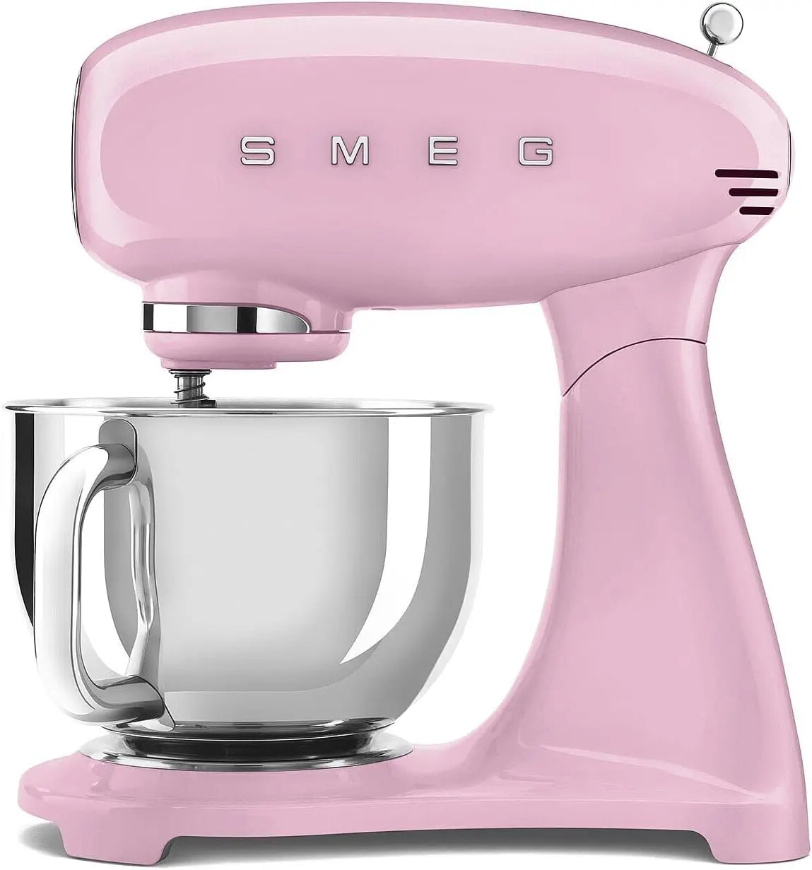 Smeg SMF05PKEU Planetaria Full Color - Amasadora de 10 velocidades, arranque suave y mezcla estable, cuenco de 4,8 l, bloque motor, rosa