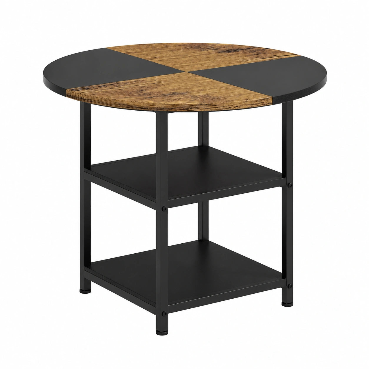 Tavolo Industriale HOMCOM per 4-6 Persone, Multifunzionale in Acciaio e MDF, 100x76 cm, Nero e Marrone