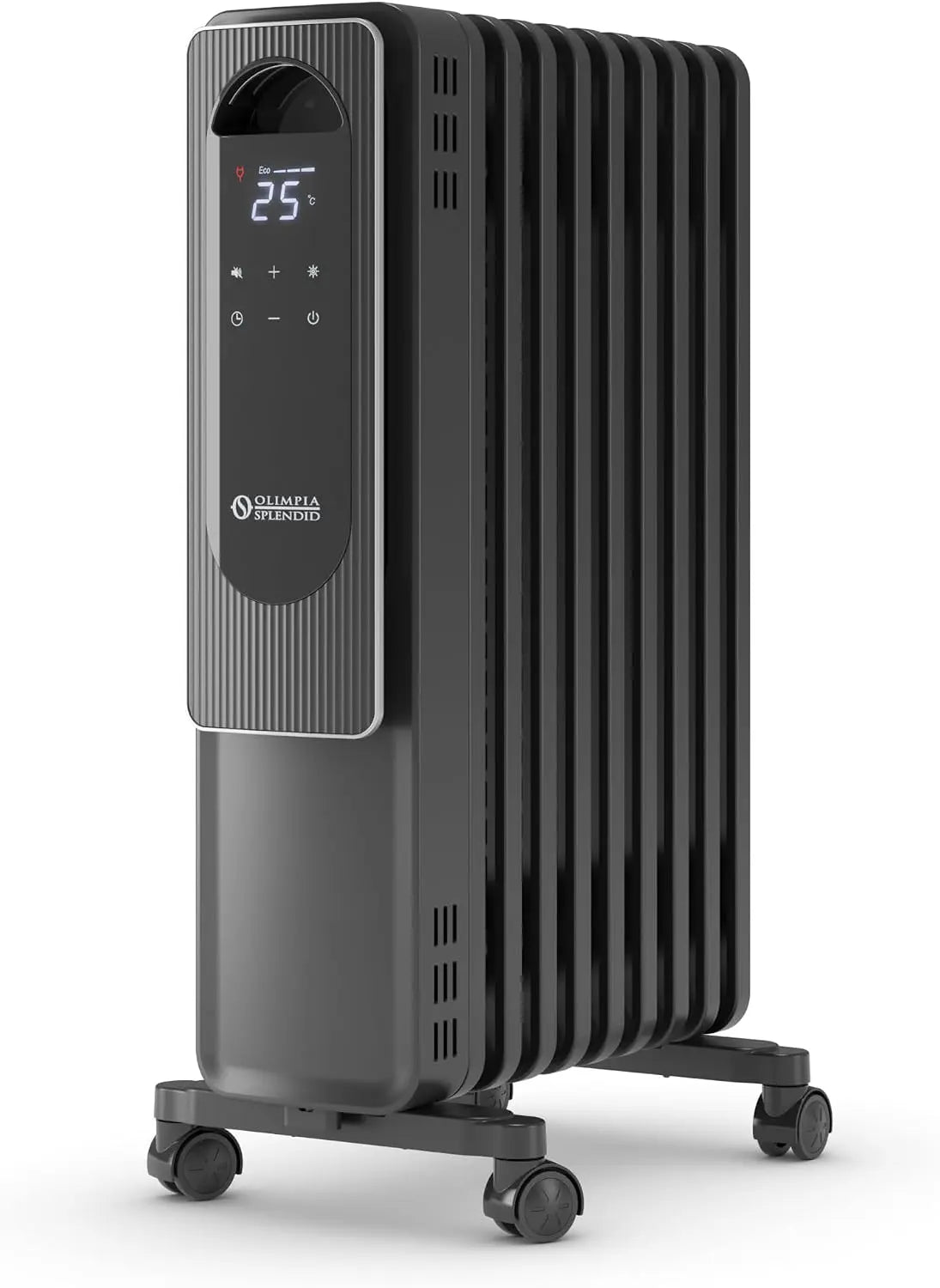 Olimpia Splendid Caldorad Tech 9 - Radiador de Aceite Digital de 2000 W con Modo Eco, Temporizador Diario, negro