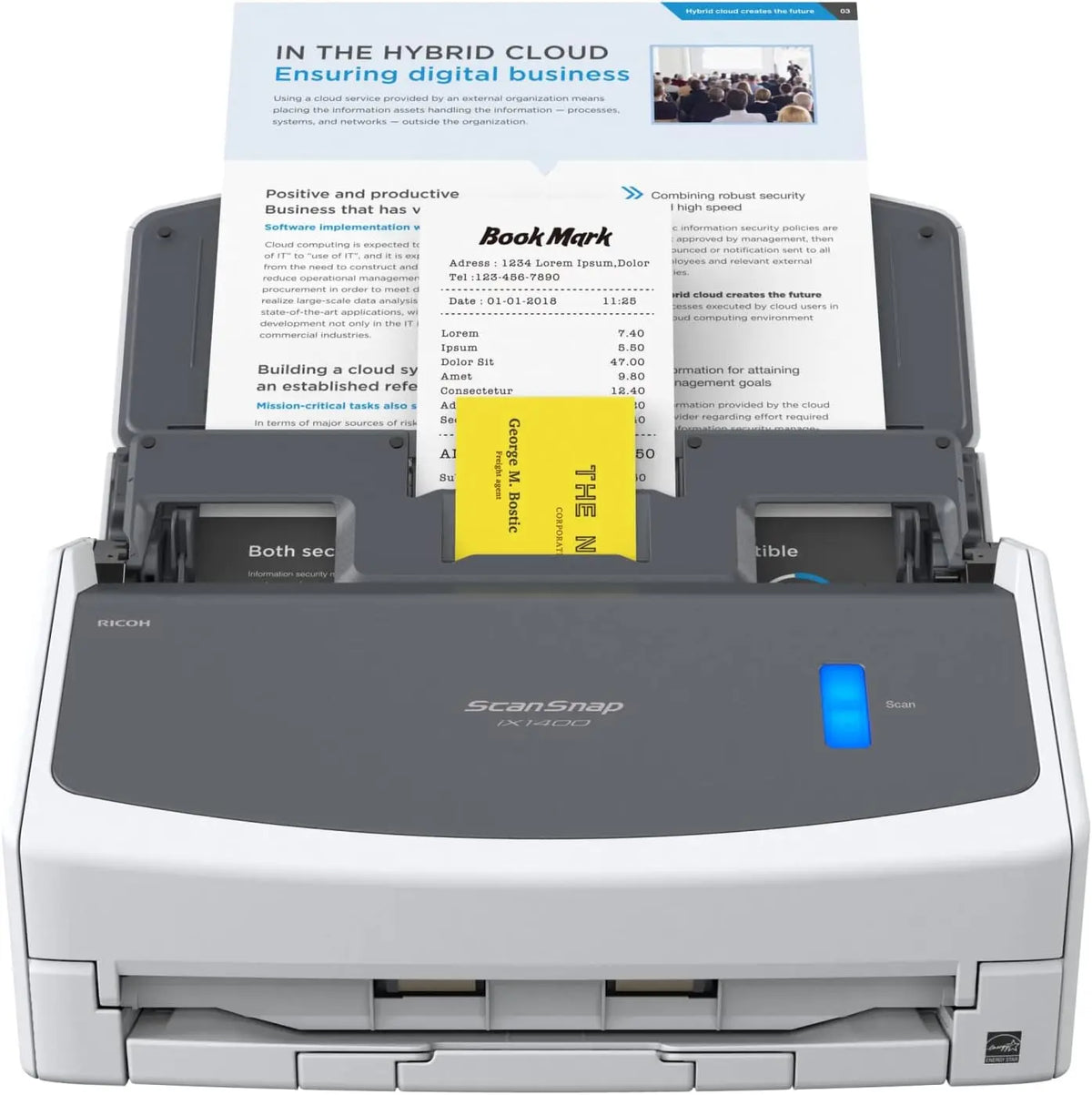 ScanSnap iX1400 - Escáner de Documentos de Oficina - Escáner Doble Cara Dúplex, ADF, A4, USB 3.2, negro