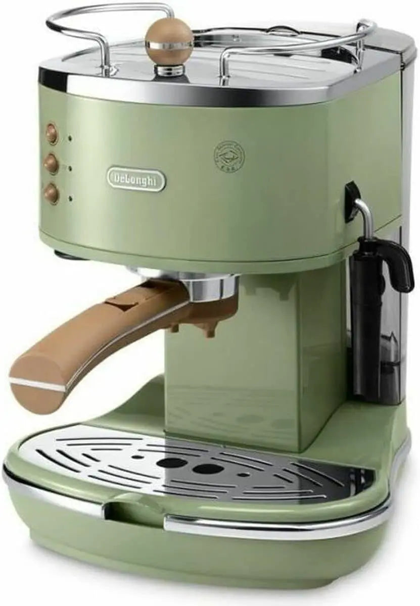 Cafetera De'Longhi Icona Vintage, Espresso con Espumador de Leche Manual, verde