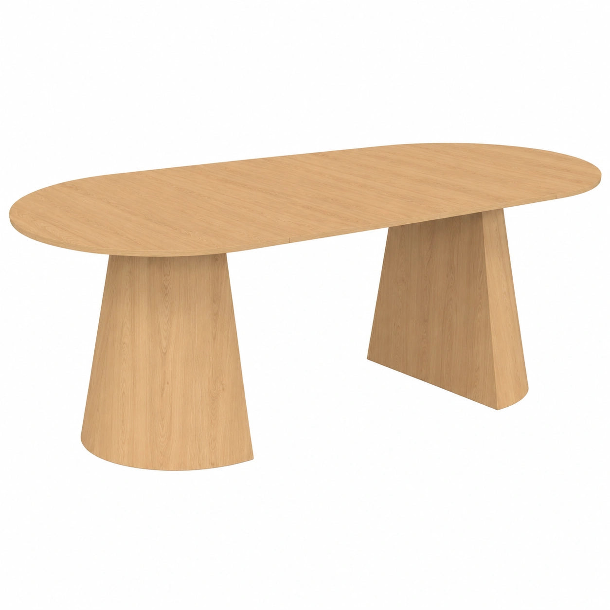 Tavolo Rotondo Allungabile in Legno Effetto Faggio per 4-10 Persone, Ø110-200 cm