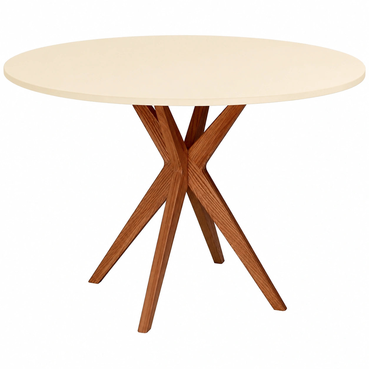 Tavolo Rotondo 90 cm in Rovere Avorio per Sala da Pranzo