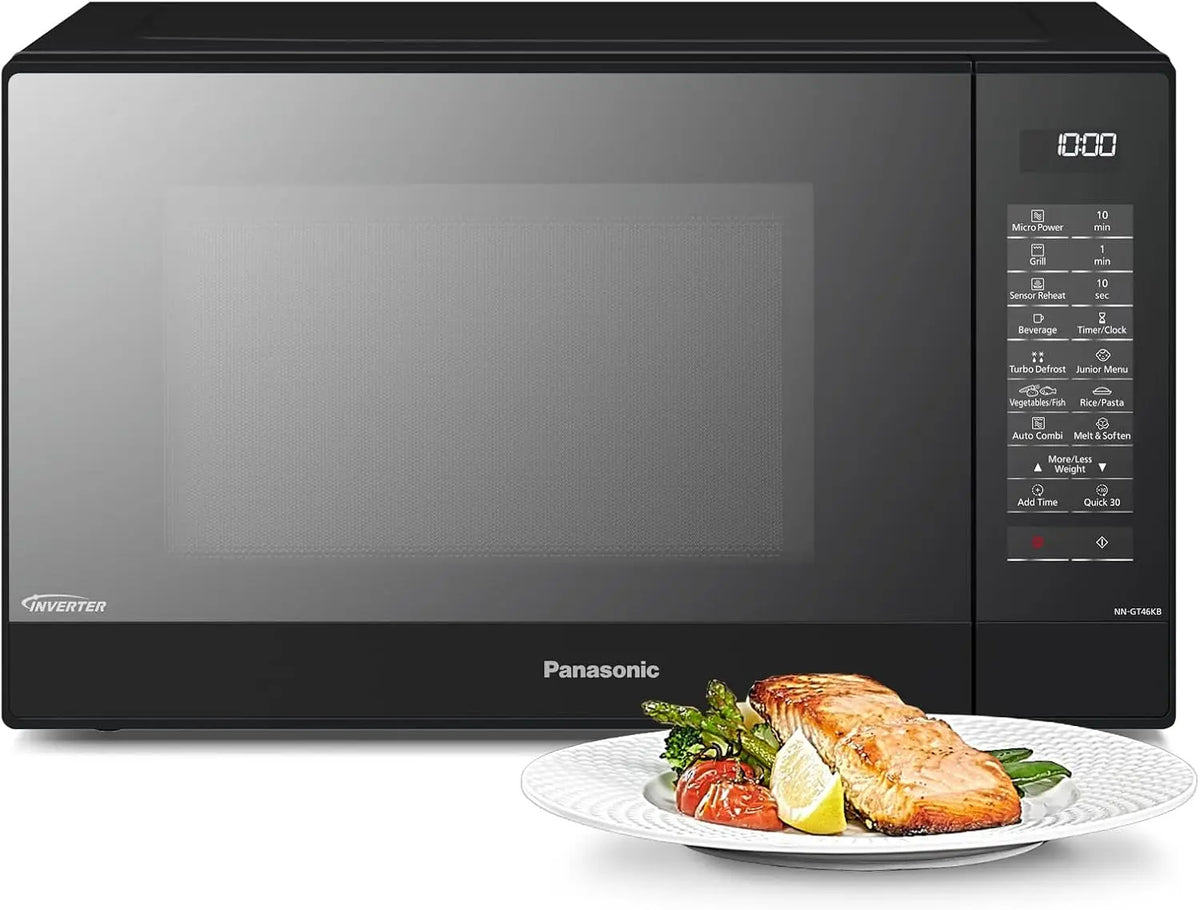 Horno Panasonic NN-GT46KBSUG Horno Microondas y Grill con Plato Giratorio, 31 L, Acero Inoxidable, 1000 W, Grill 1100 W, 24 Programas Auto, negro
