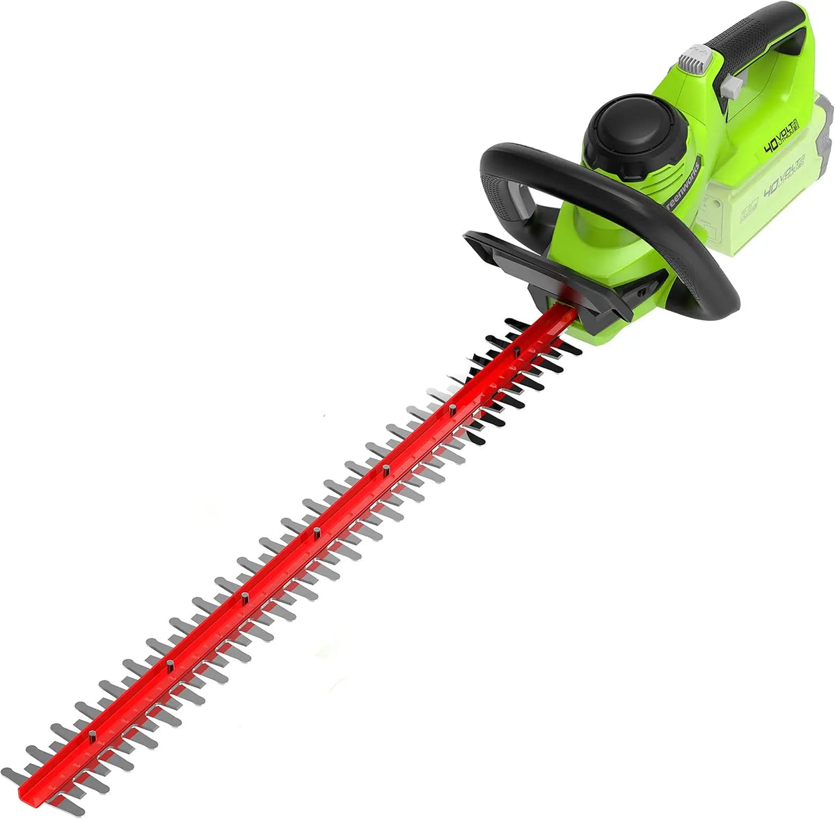 Cortasetos Greenworks G40HT61 Cortasetos a Batería, Cuchilla de Doble Acción 61 cm, Corta Ramas y Tallos de Hasta 27 mm Grosor, verde