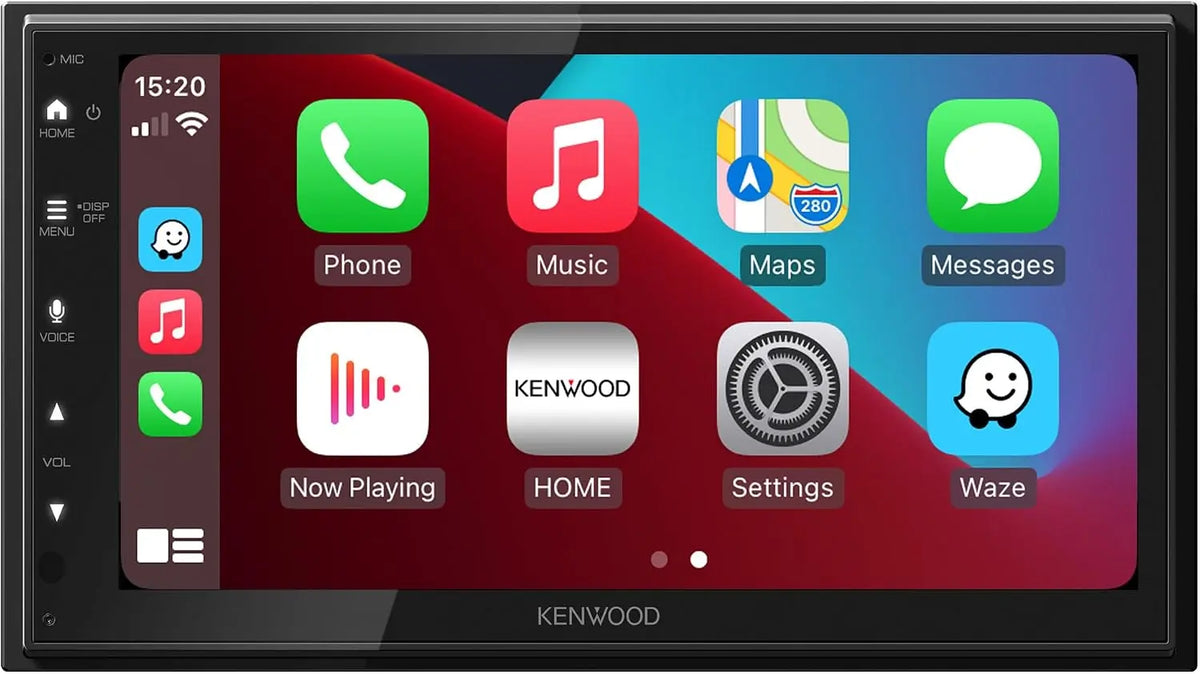 Kenwood DMX6523DABS AV sin Mecanismo 6,8' WSVGA, Dab+, CarPlay/Android Auto inalámbrico/con Cable, rojo