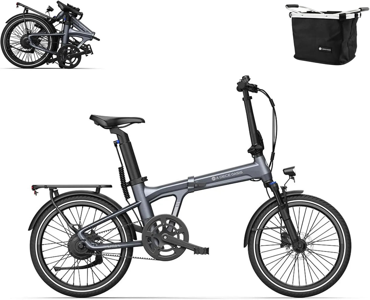 Bicicleta eléctrica A Dece Oasis Ado Air20ProV2026 Bicicleta Eléctrica Plegable, Ebike Ultraligera 20'', Motor Automático BaFang, negro