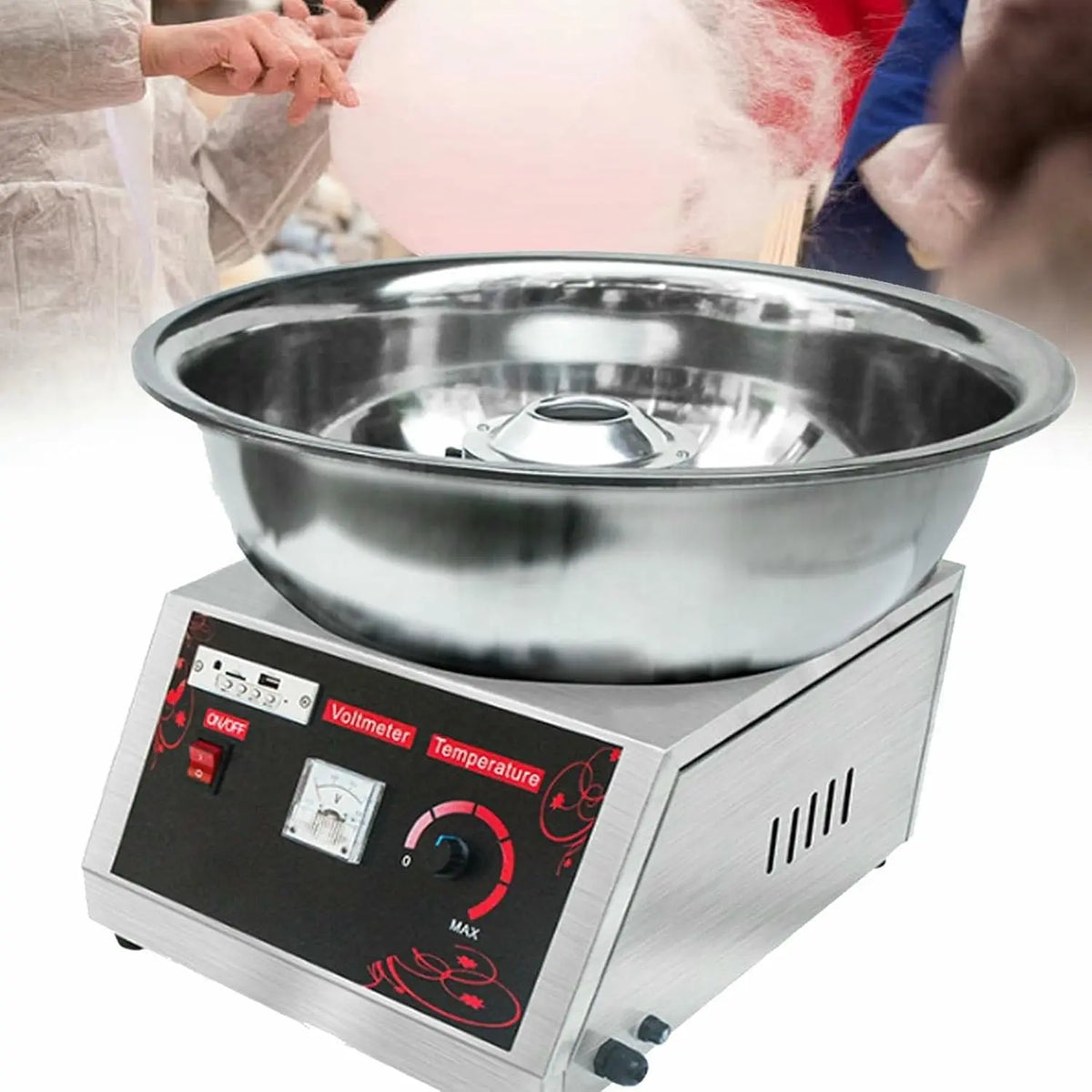 HOTAPEPU Máquina De Barba De Papá Comercial Profesional, con Bandeja De Acero Inoxidable, para Eventos De Boda, Catering Eléctrico Comercial ~/
