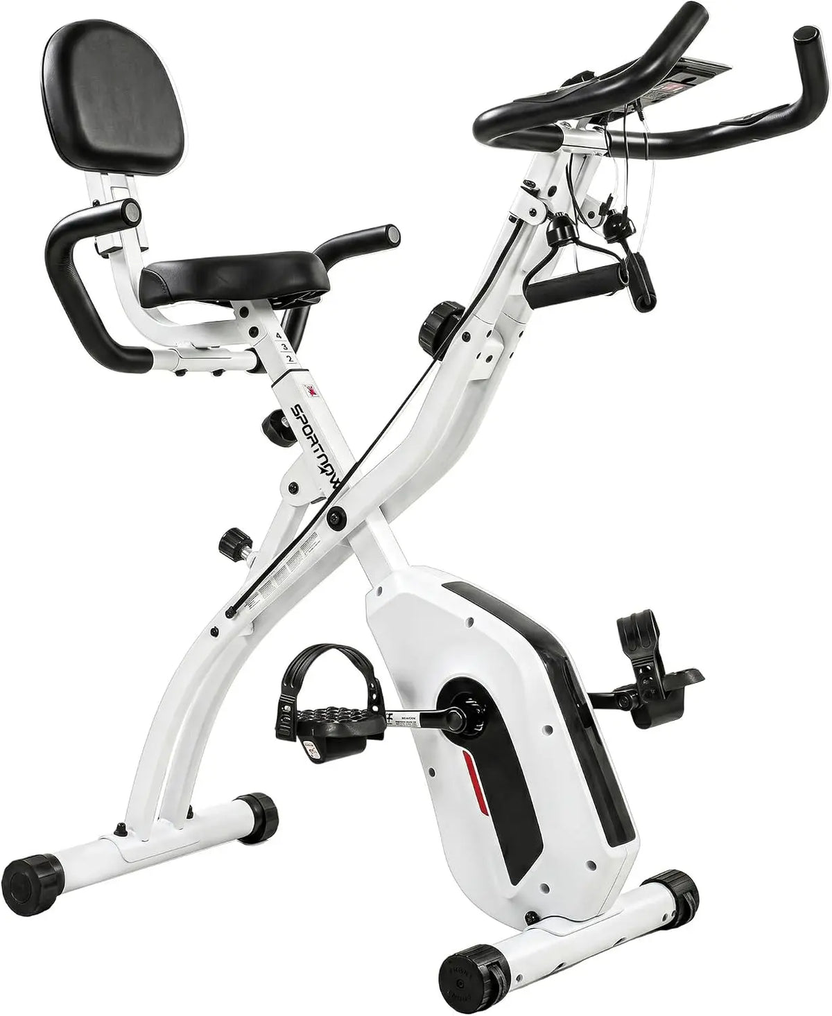 Bicicleta estática SPORTNOW Plegable Casa 4 en 1 con APP Bluetooth, gris