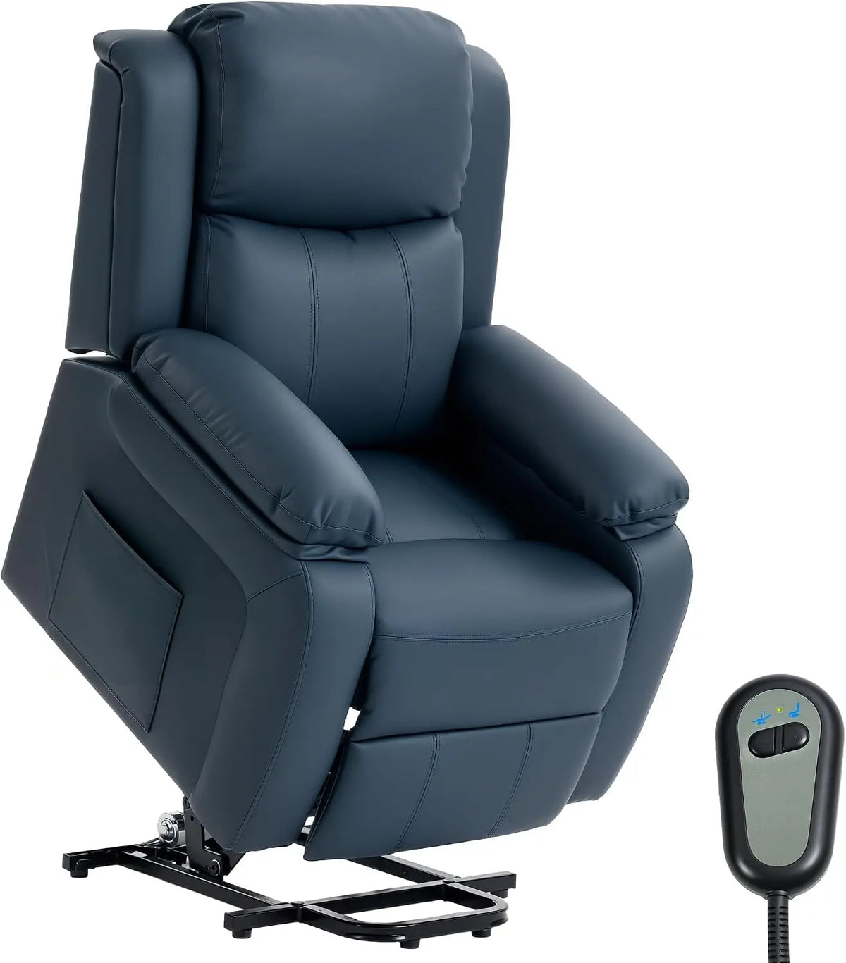 Sillón reclinable HOMCOM Sillón Relax Eléctrico Reclinable Levanta Personas, Azul Oscuro