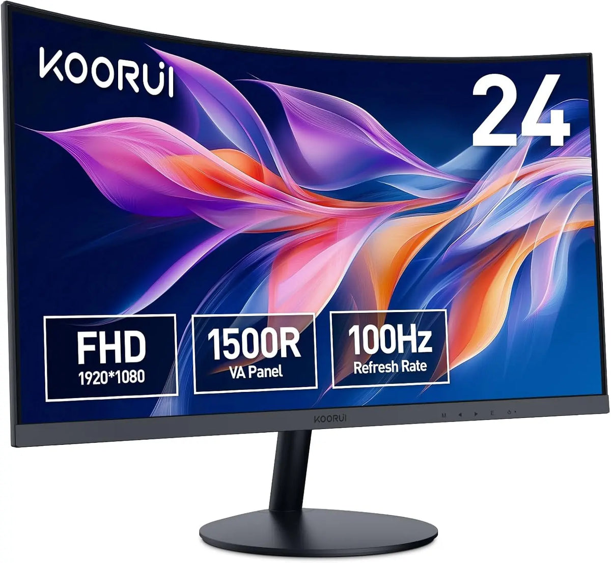 Monitor KOORUI Curvo 23,6 Pulgadas 100Hz Full HD VA 3000:1 24N5CA, azul