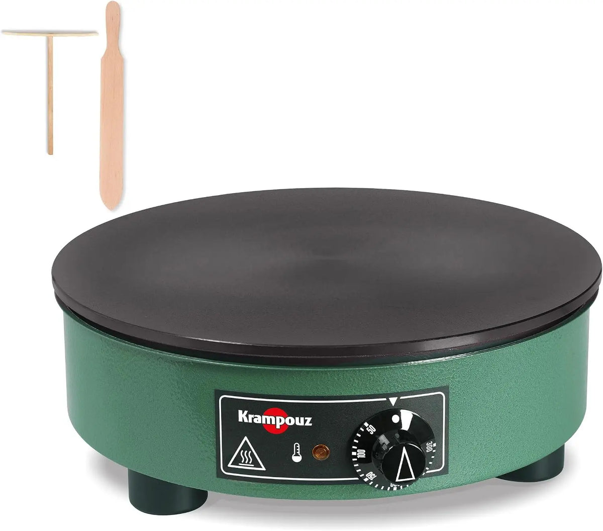 Krampouz Crepera eléctrica Billig - Placa de hierro fundido torneado de 35 cm de diámetro - 220-240 voltios y 2.500 vatios, negro