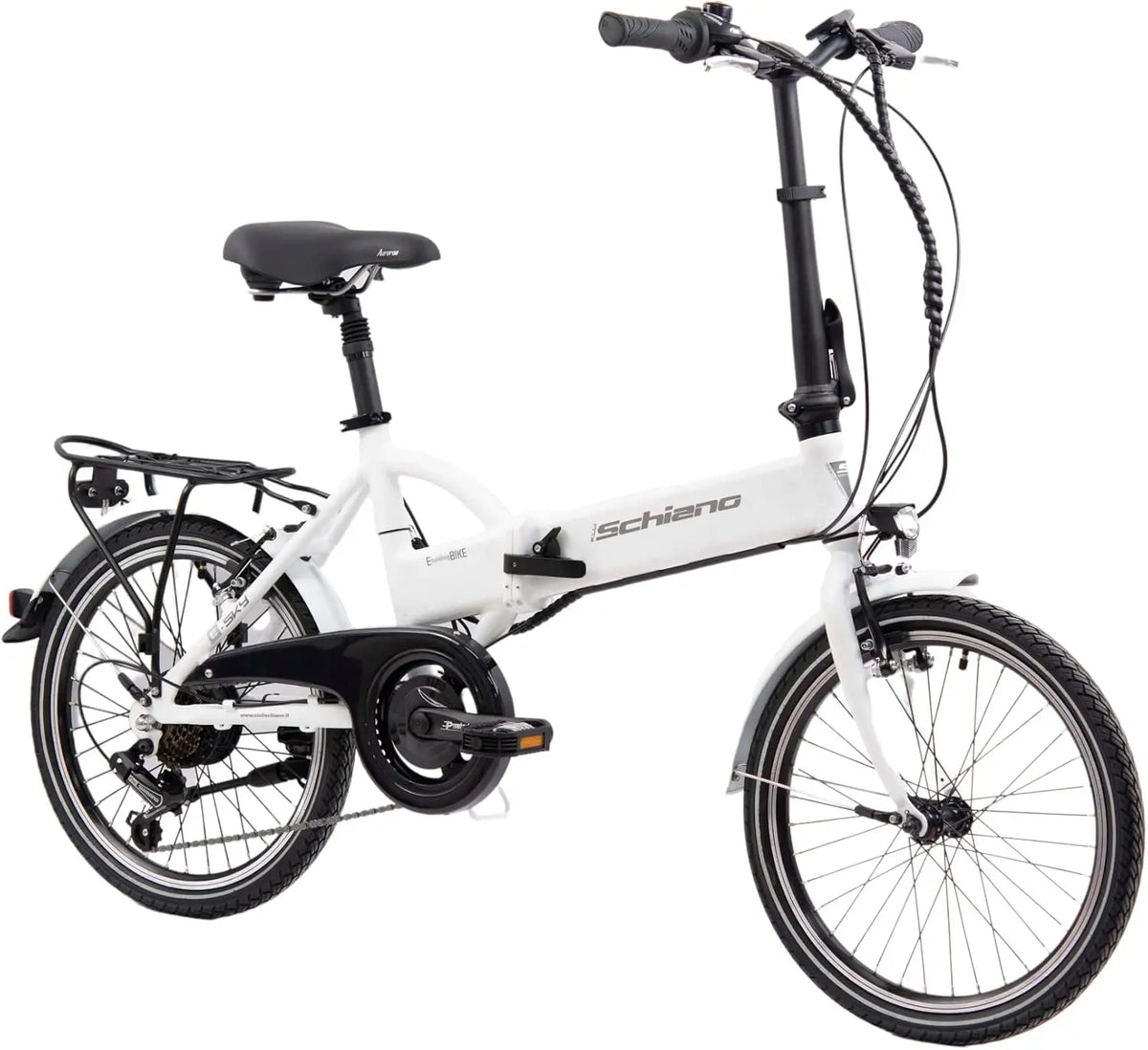 Batería de moto F.lli Schiano E-Sky, Bicicleta Electrica Plegable, 20', Batería 36V 7.8Ah Extraíble, Motor 250W 40Nm, gris
