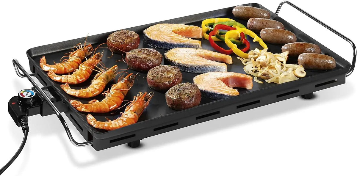 Parrilla eléctrica Princess Parrilla de Mesa XXL 60 x 36 cm, 2500 W - Superficie de cocción extragrande antiadherente, calentamiento rápido, naranja