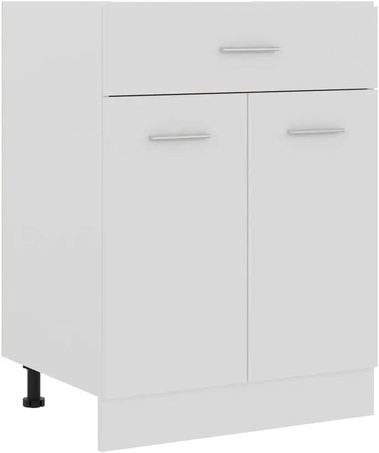 Armario vidaXL de Cocina Mobiliario Muebles Duradero Mesa de Trabajo Almacenamiento Cuencos Platos Ollas Alacena de Contrachapada Blanco