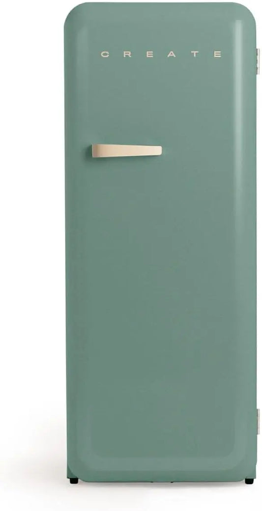Frigorífico CREATE / RETRO FRIDGE 150 SAND/Frigorífico verde sage maneta arena con congelador 281L / 102W. bajo consumo. diseño vintage. 150cm, verde