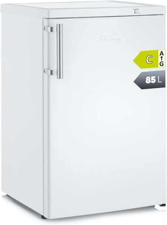 Congelador Severin pequeño vertical, 85 l, mini congelador de 4*, 3 cajones, bisagra de puerta reversible, enfría de -14 a -30°C, silencioso, blanco