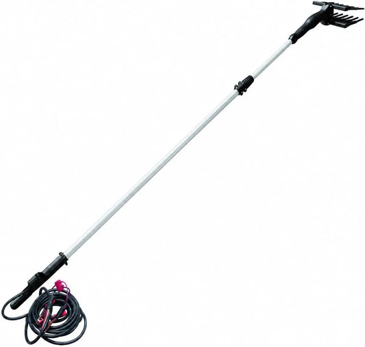 Globex 40387 Máquina de varear para aceitunas con barra de 2,8 m, 1000 sacudidas por minuto, cable de 10 m, 140 W, gris