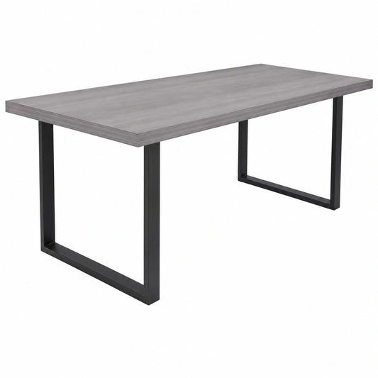 FRANKYSTAR Tavolo da pranzo moderno in legno e metallo con gambe nere - 220x100 cm