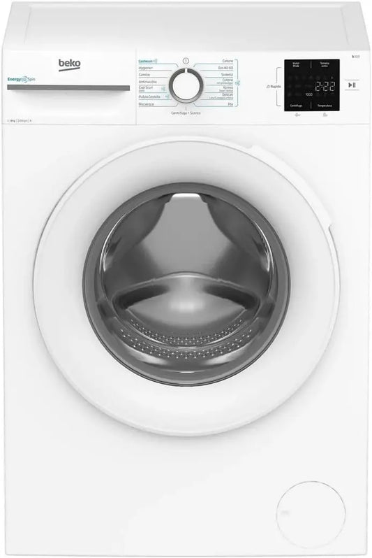 Beko Lavatrice 8kg Energy Spin A Inverter Vapore 1200giri Bmwu3821w, blanco