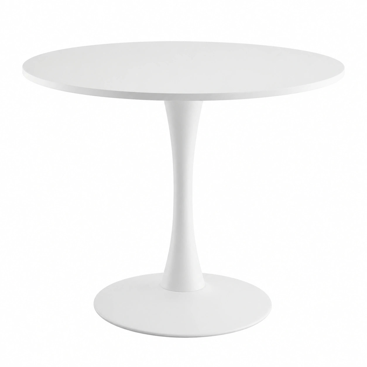 Tavolo Rotondo in Legno 800 mm con Design Tulipano, Bianco