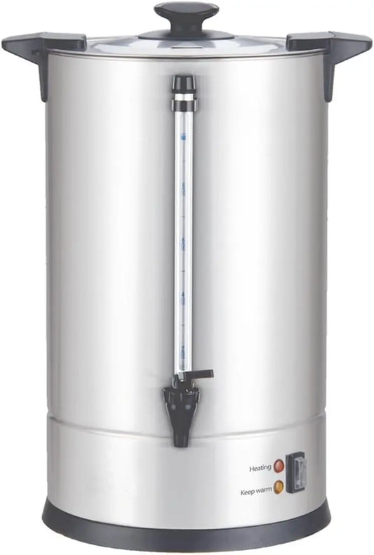 Louis Tellier Percolador de café profesional - Capacity 13,2 L - 100 Tazas - Acero Inoxidable - Grifo de Goteo, plata