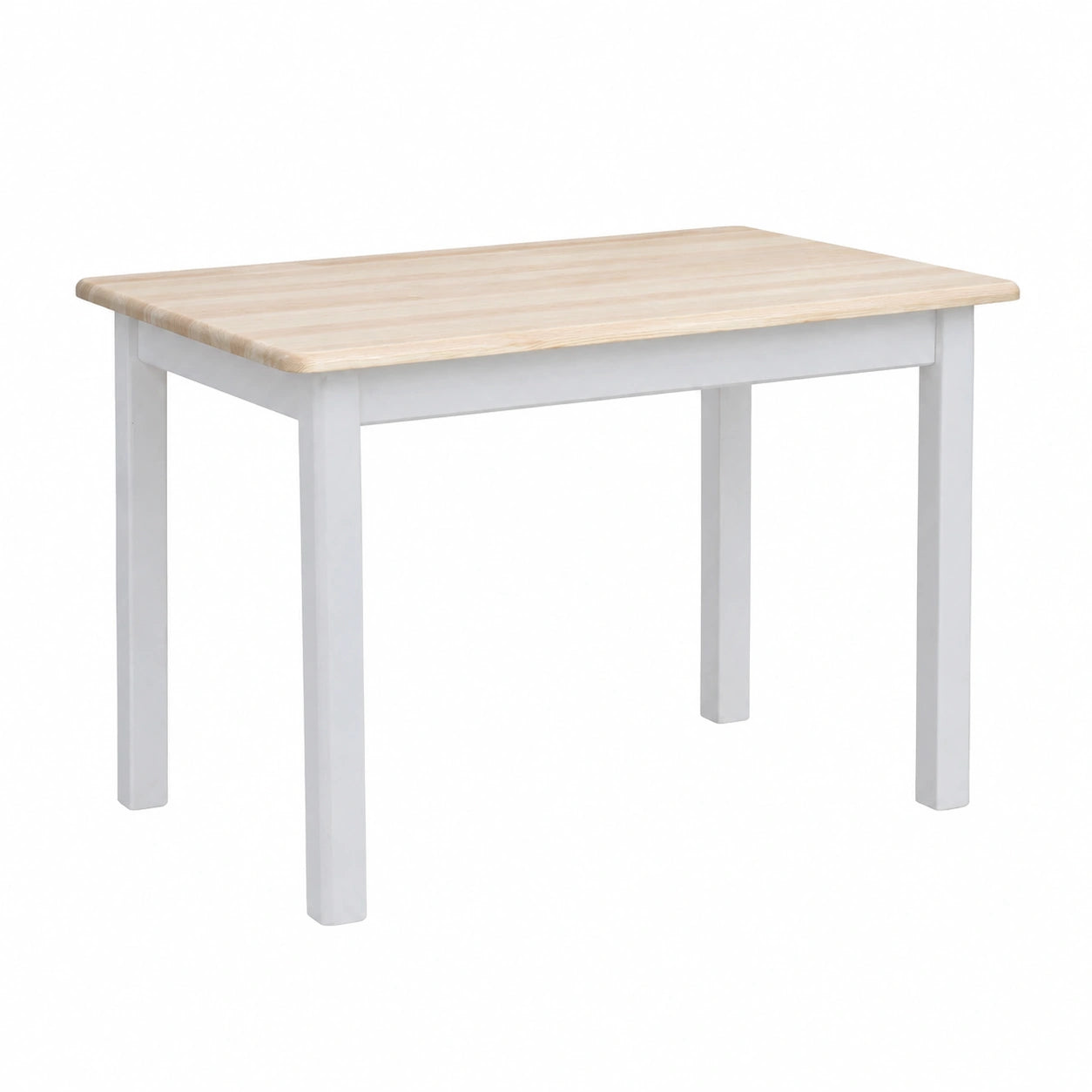 Tavolo da Pranzo in Pino Massiccio Laccato Bianco/Miele 70x100 cm