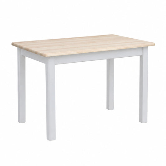 Tavolo da Pranzo in Pino Massiccio Laccato Bianco/Miele 70x100 cm