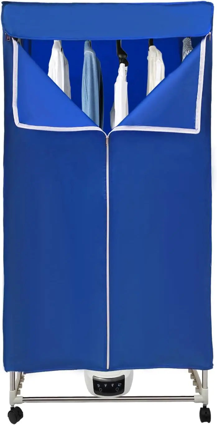 Secadora SABUIDDS de Ropa Portátil Eléctrica Con Pantalla Táctil, Aire Caliente y Temporizador, 1200-1500W, Bomba de Calor Plegable, azul