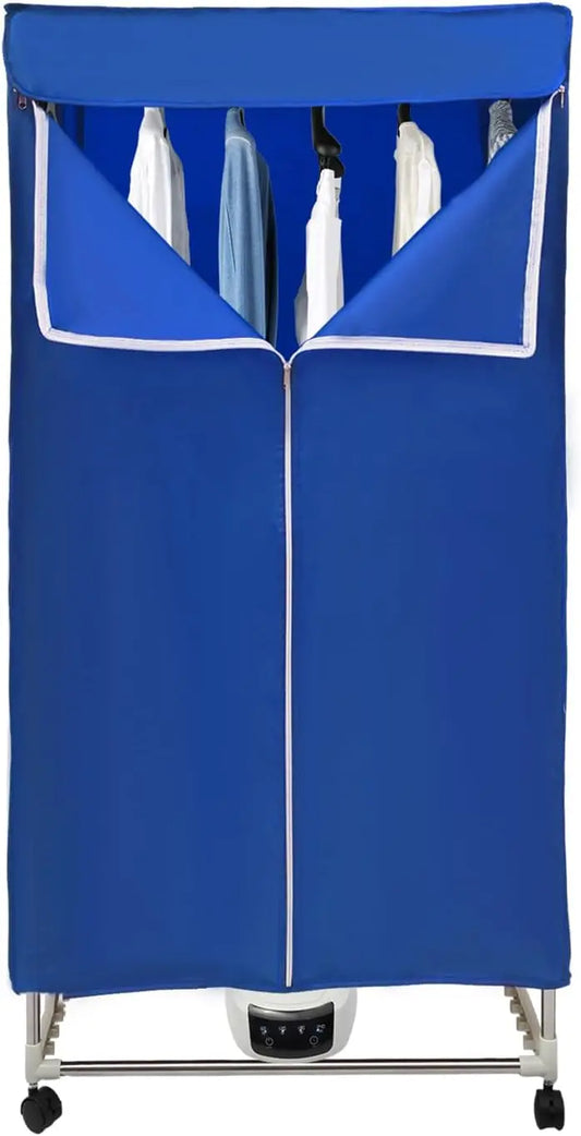 Secadora SABUIDDS de Ropa Portátil Eléctrica Con Pantalla Táctil, Aire Caliente y Temporizador, 1200-1500W, Bomba de Calor Plegable, azul