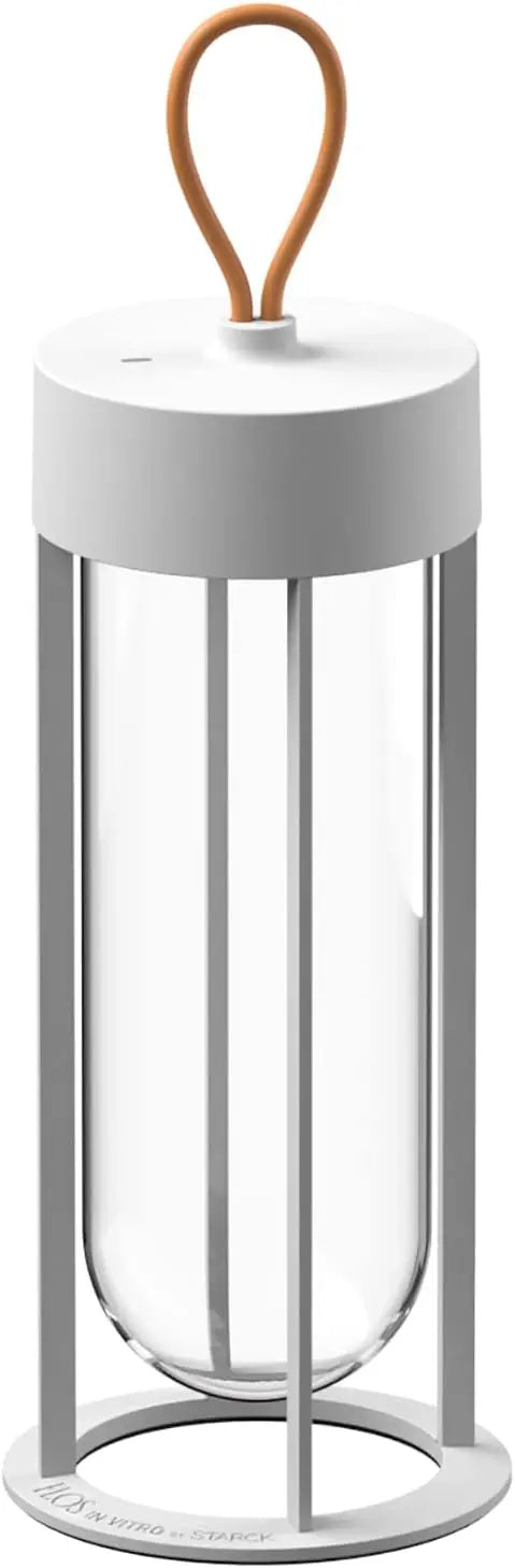 FLOS F018E31K001 In Vitro Unplugged - Lámpara de suelo (3000 K, aluminio, recargable, 13,2 x 39,3 cm), color blanco