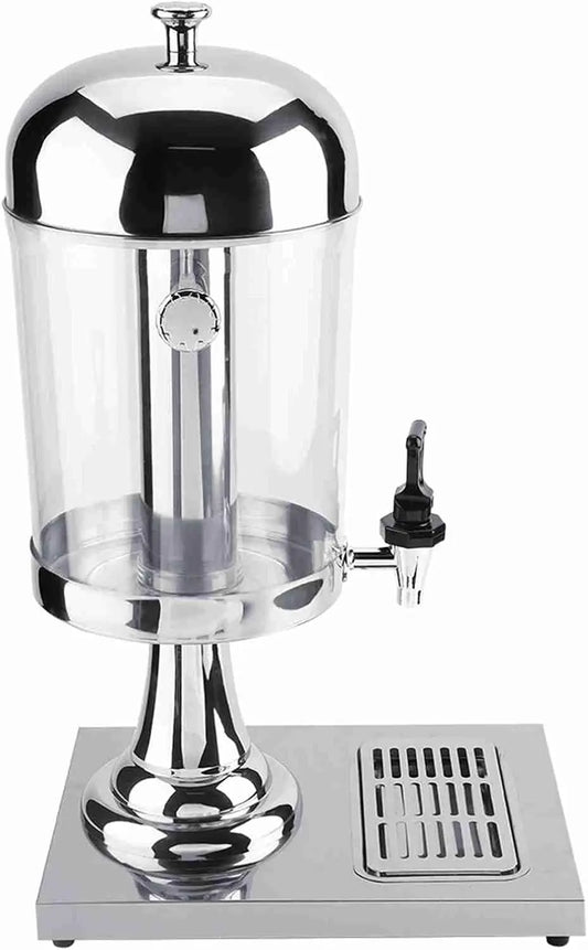 Luocute Máquina de Jugo de Acero Inoxidable, No Necesita Electricidad, Dispensador de Bebidas Frías y Calientes con Núcleo, plata