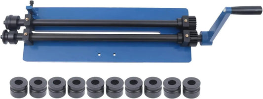 Duoruameng Máquina rebordeadora manual de 460 mm, dobladora de chapa con 6 juegos de dados para talleres de chapa y automoción, azul