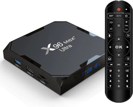 Televisor Sofobod X96 MAX+ Ultra TV Box Upgraded Android 11.0 TV Box con 4GB RAM 32GB ROM 2.4/5.0G Dual WiFi, H.265, negro