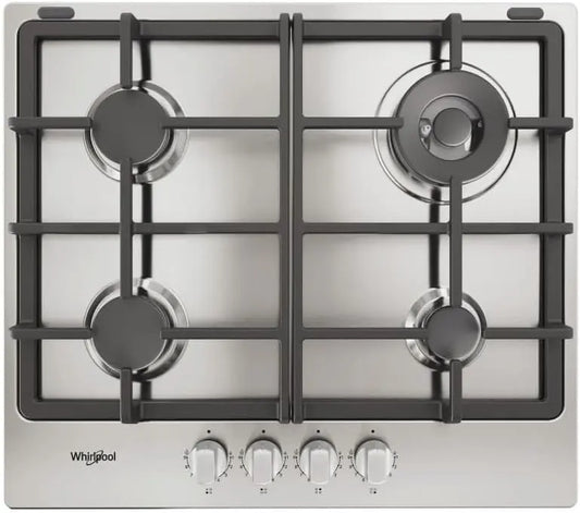 Whirlpool TGML 661 IX R Acero inoxidable Integrado 58 cm Encimera de gas 4 zona(s), plata