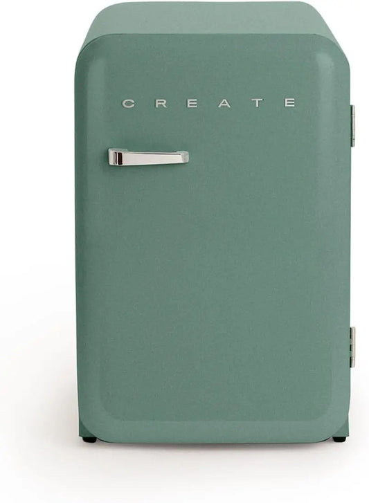 Frigorífico CREATE / RETRO FRIDGE 83.5 plateado/Frigorífico verde sage maneta plata / 98W. bajo consumo. 2 estantes. regulador temperatura, plata