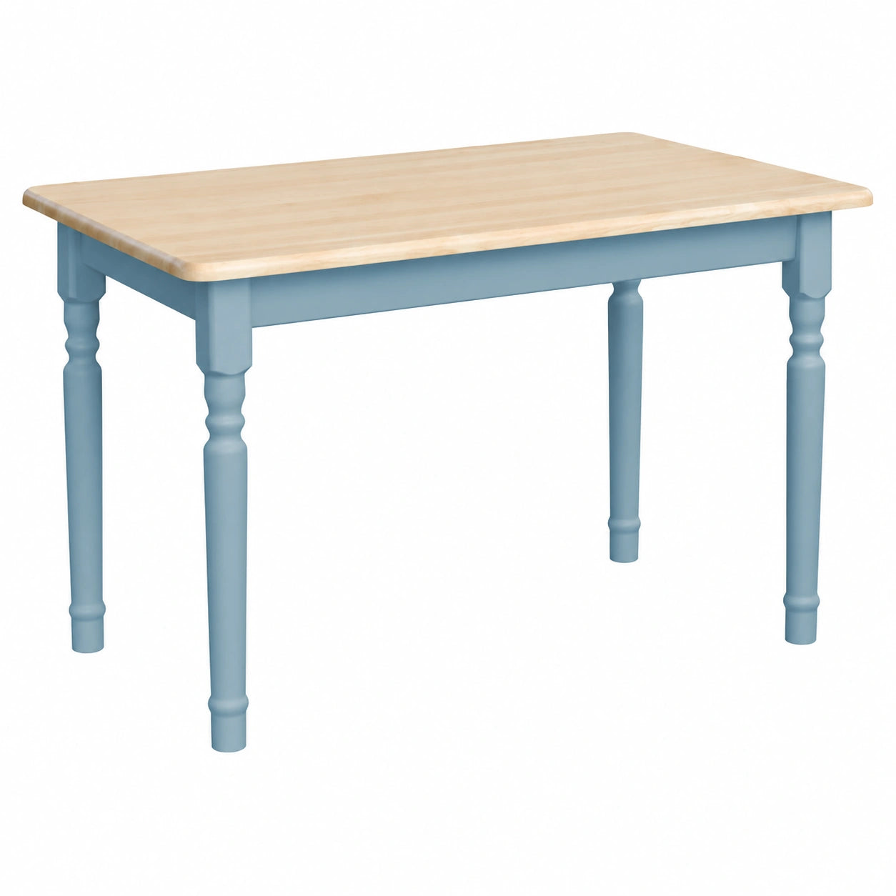 Tavolo da pranzo rustico in pino massiccio laccato blu 70x120 cm