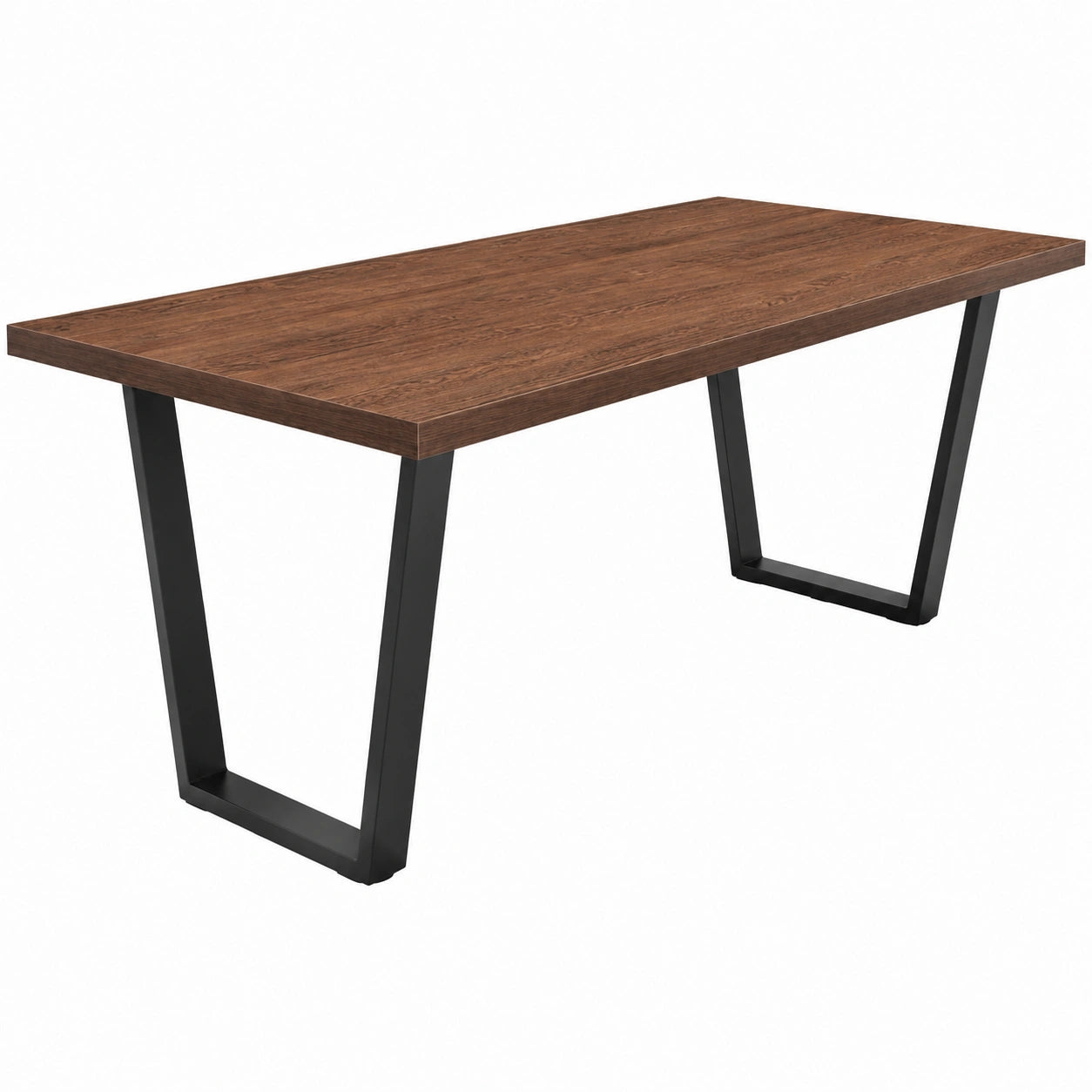 Tavolo da pranzo in legno teak con gambe trapezoidali, 220x100 cm, stile moderno