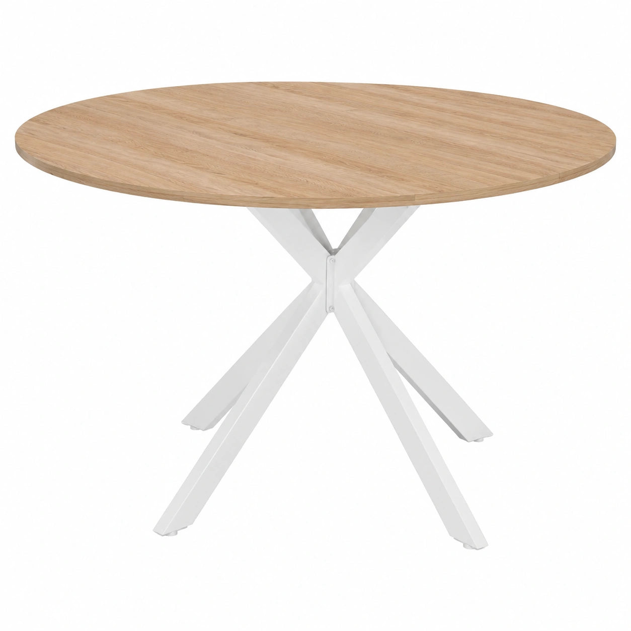 Tavolo rotondo allungabile ALIX in legno e bianco per 4-8 persone, 110-150 cm