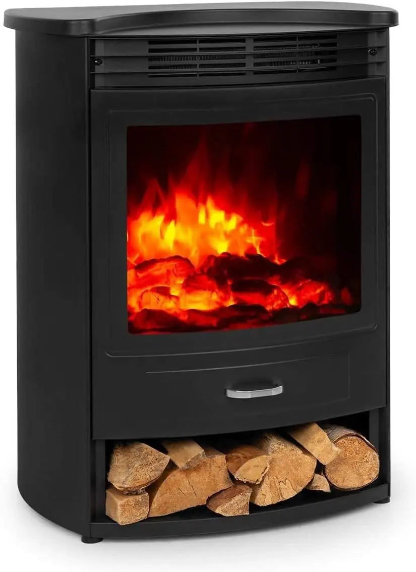 Chimenea eléctrica Klarstein Bormio Chimenea eléctrica con calefacción,, 950/1900 W, termostato, función de calefacción conmutable, negro